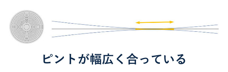 遠近両用眼内コンタクトレンズ（焦点拡張型）ピントの合い方